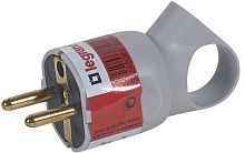Вилка электрическая с заземлением прямая с кольцом Legrand Helium 16А серый картинка 